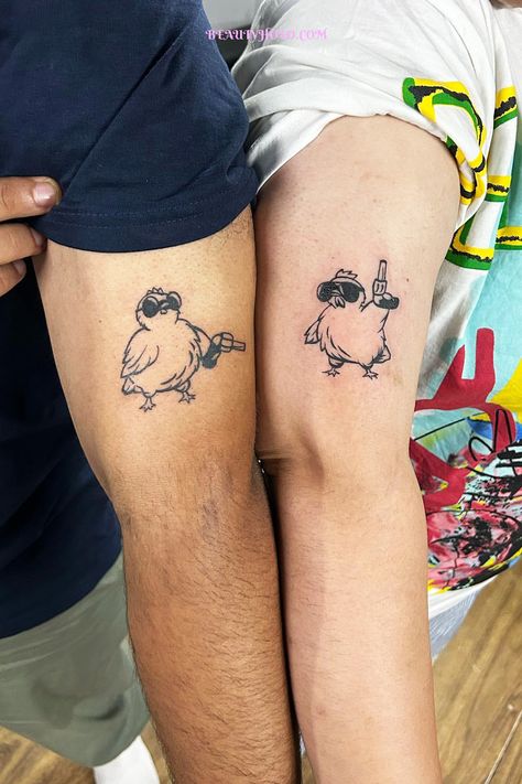 "Meaningful Couple Tattoos" Discover the essence of love and unity with our collection of 41 meaningful couple tattoos. Each design symbolizes the bond between two souls, representing devotion, strength, and eternal commitment. Express your unique love story with these empowering couple tattoos that will stand the test of time. See more ideas check out here! #meaningfulcoupletattoos #meaningfulcoupletattoo #coupletattoos Discreet Matching Couple Tattoos, Couple Sleeve Tattoo, Cool Couple Tattoos Unique, Boy And Girl Best Friend Tattoos, Couple Tattoo Idea, Matching Tattoos For Guys, Cute Tattoos For Couples, Matching Tattoos Couples Unique, Funny Best Friend Tattoos