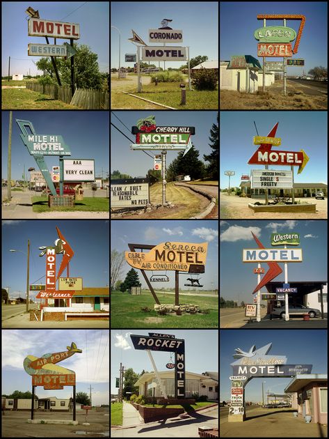 Ghosts Of The Great Highway: Healthy Obsessions. The Photography Of Steve Fitch. Typologies Photography, Photography Series Ideas, Typology Photography, Motel Signs, Instagram Projects, A Level Photography, Photography Journal, Collections Photography, Photography Series