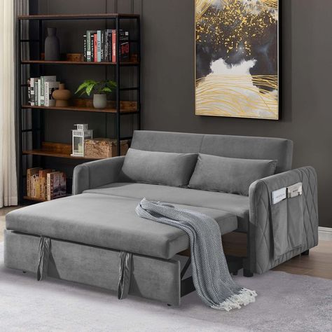 Couch With Bed, Compact Sofa Bed, Sofa Bed Convertible, Sofa Bed 2 Seater, Guest Bedroom Ideas, Beds For Small Spaces, Couch For Living Room, Pull Out Couch, Upholstered Couch