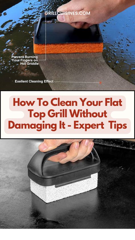 Learn how to clean a Blackstone griddle without damaging the seasoning. Discover awesome griddle care tips to keep your cooking surface in perfect condition for all your outdoor cooking adventures! I have shared Blackstone griddle best cleaning accessories, conditioner and seasoning oil recommendations. Blackstone Tips And Tricks, How To Clean A Blackstone Griddle, Outdoor Griddle Cooking, Blackstone Care, Blackstone Cleaning, Clean Blackstone Griddle, Clean Blackstone, Season A Blackstone Griddle, Griddle Seasoning