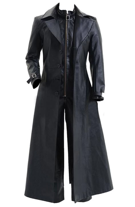 Material: Faux Leather Lining: Viscose Color: Black Closure: Button Perfect for cosplay, Halloween, or as a statement piece for fans of the Resident series, this trench coat is a must-have for any Albert Wesker enthusiast. Size: Please select your size carefully according to the size chart provided in the product listing. We recommend double-checking your measurements to ensure a perfect fit. Note: Please note that colors may appear different from the pictures due to variations in screen resolut Mens Leather Coats, Albert Wesker, Black Trench Coat, Black Leather Coat, Trench Coat Men, Trench Coat Black, Leather Trench Coat, Leather Vest, Cosplay Outfits