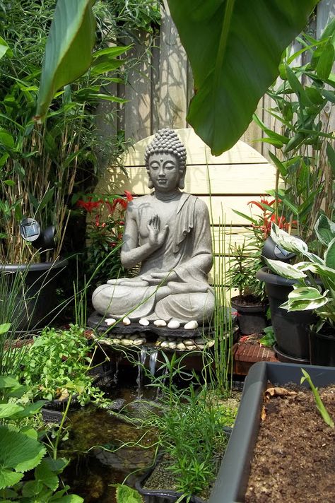 garden pond - Imgur Buddha Garden Ideas, Buddha Statue Garden, Balinese Garden, Buddha Garden, Zen Garden Design, Meditation Garden, Asian Garden, Japanese Garden Design, Have Inspiration