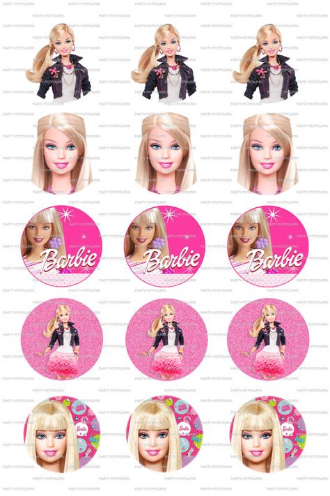 Girls Barbie Birthday Party, Barbie Party Decorations, Cap Cake, Barbie Theme Party, Birthday Invitation Card Template, Ballerina Birthday Parties, Bad Barbie, Fiesta Tropical, Bottle Cap Art