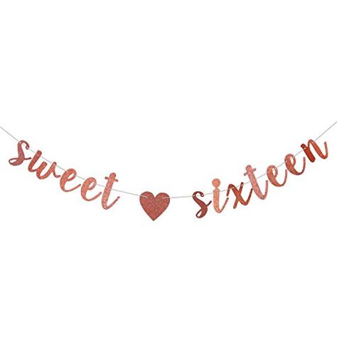 Sweet 16 Banner Ideas, Happy Sweet 16, Mardi Gras Party Decorations, Gold Symbol, Sign Decorations, Clip Art Frames Borders, Coups Seventeen, Girly Party, Happy 16th Birthday