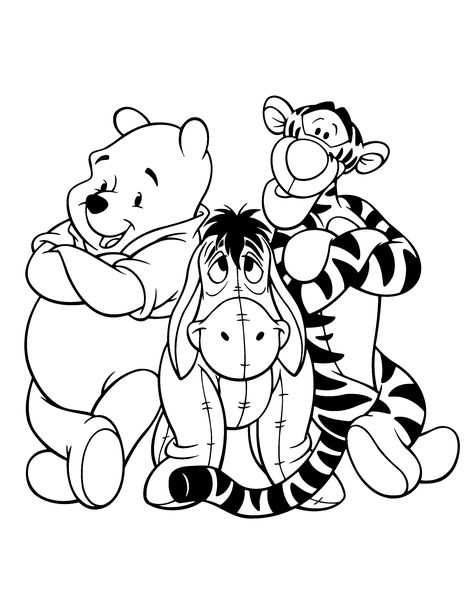 Coloring Pages Winnie The Pooh, Winnie The Pooh Coloring Pages, Pooh Coloring Pages, Pooh And Tigger, Cute Winnie The Pooh, Bear Coloring Pages, Color Pages, 강아지 그림, Kids Coloring Book