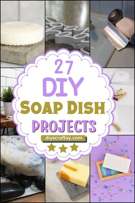 DIY Soap Dish Projects Diy Soap Tray, Soap Holder Diy, Diy Soap Dish Holder, Soap Dish Diy, Diy Soap Holder, Diy Dish Soap, Bathroom Soap Holder, Diy Dish, Bar Soap Holder