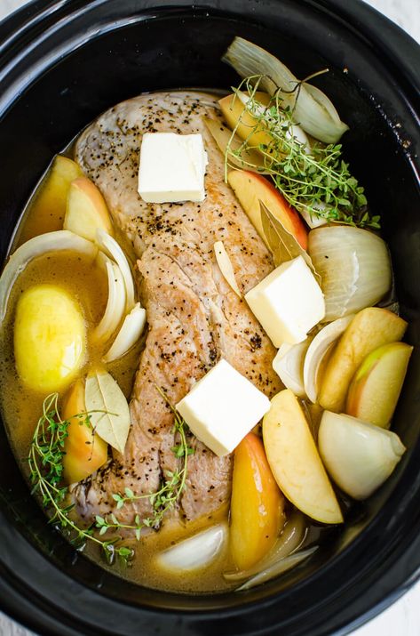 Slow Cooker Apple Cider Pork, Easy Healthy Fall Dinner, Apple Cider Pork Loin, Slow Cooked Pork Loin, Roast Pork Dinner, Apple Pork Loin, Cider Pork Chops, Pork Loin Crock Pot Recipes, Apple Cider Pork Chops