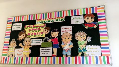 School bulletin board on good manners. Father's Day Chart For Bulletin Board, Manners Bulletin Board, Good Manners Chart, Softboard Ideas, Diy Father's Day Decorations, Manners Chart, Healthy Habits Preschool, Good Table Manners, Manners For Kids