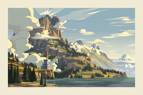 Home / X Dragon Quest, Visual Development, Environment Design, Fantasy Landscape, Original Artists, The Mountain, Cool Art, Concept Art, Art