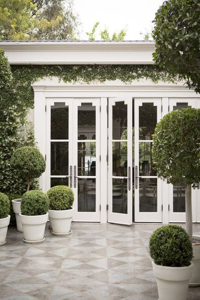 Test Your Colour Confidence: 25 Days of Whites & Undertones (and a Spring Sale!) | Maria Killam | True Colour Expert | Decorator Casa Exterior, White Planters, Landscape Designs, Doors And Windows, Tropical Landscaping, French Door, Cool Ideas, Style At Home, Outdoor Rooms