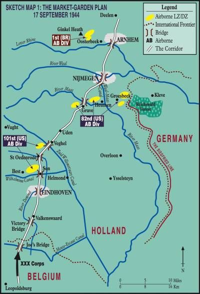 The Market-Garden plan, 17 September 1944. Operation Market Garden, Market Garden, Military History, Garden Planning, Battlefield, Pen, Map, How To Plan, History