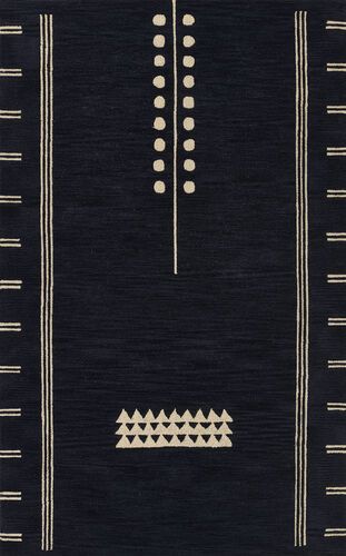 Minimal Patterns, Sims 5, Area Rug Collections, Navy Rug, Navy Area Rug, Black Hand, Hand Tufted Rugs, Tufted Rug, Indoor Area Rugs