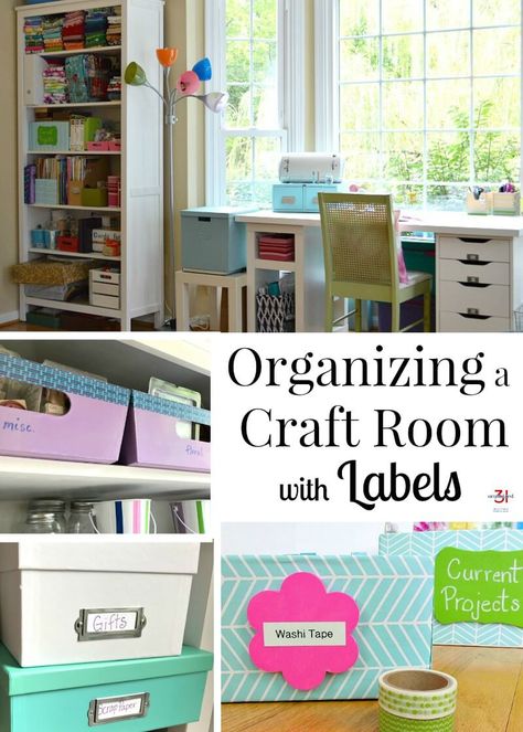 Simple tips for organizing a craft room with labels. Keeping a craft room organized gives you space to be creative by making it easy to find craft supplies. Organizing A Craft Room, Organization Labels, Room Organization Bedroom, Baby Room Organization, Tips For Organizing, Organizing Labels, Organize Declutter, Home Organization Hacks, Craft Room Organization