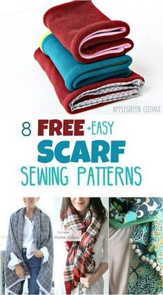 8 free scarf sewing patterns for winter, with easy sewing tutorials for you to make your own. Take a look at these different scarf styles and pick the one that works best for you. Busy Calendar, Scarf Sewing, Scarf Sewing Pattern, Hantverk Diy, Sew Ins, Free Scarf, Costura Diy, Beginner Sewing Projects Easy, Easy To Sew