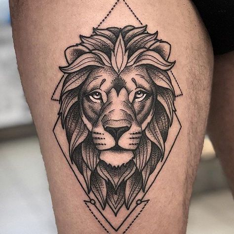 Leo Lion Tattoos, Tato Geometris, Font Tato, Leo Symbol, Leo Zodiac Tattoos, Geometric Lion Tattoo, Leo Tattoo Designs, Geometric Lion, Lion Tattoos