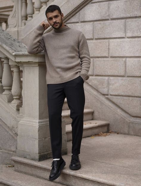 Men Semi Casual Outfits, Winter Smart Casual Men Outfit, Mens Office Outfits, Formal Winter Outfits, Corporate Casual, Semi Casual Outfit, Outfit Homme, Mens Office Wear, Dress Smart