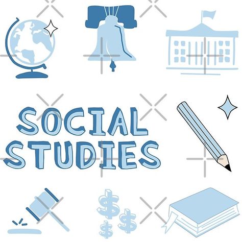 Light Blue Social Studies Subject Pack. Perfect gift for anyone heading back to School! Check out my portfolio for all the individual subject versions as I roll them out. Pencil, world globe, government building, gavel, book, liberty bell, economics, geography, civics and history. Economics Subject Stickers, Notebook Cover Ideas School Subjects, Social Studies Notebook Cover, Social Studies Cover Page Ideas, Economics Subject, Notebook Cover Ideas, School Binder Covers, Government Building, Social Studies Notebook