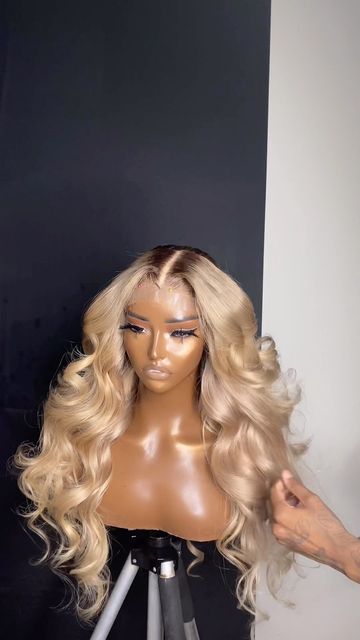 613 Wig Dark Roots, Ash Blonde Wig With Dark Roots, Blond Brown Roots, Blonde W Brown Roots, 613 Wig With Brown Roots, Ash Blonde Wig With Brown Roots, Blond With Black Roots, Ashy Blonde Wig Black Women, Dark Roots Blonde Hair Black Women