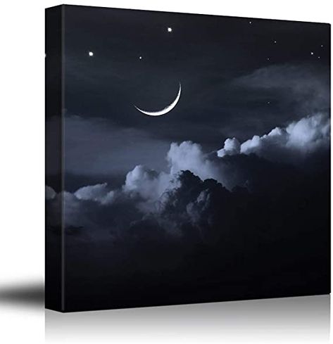 Cloud Canvas Art, Black Canvas Art, Fall Canvas Painting, Canvas Painting For Beginners, Dark Paintings, Black Canvas Paintings, Canvas Drawing, Canvas Drawings, Canvas For Beginners