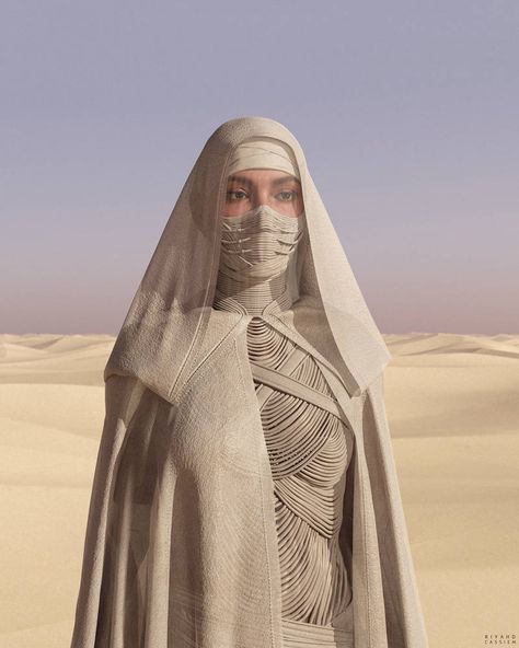 Priestess concept by sancient on DeviantArt Stilgar Dune, Desert Style Fashion, Dune Outfit, Dune Concept Art, Alia Atreides, Dune Desert, Character Design Concept Art, Estilo Ivy League, Fashion Collection Inspiration