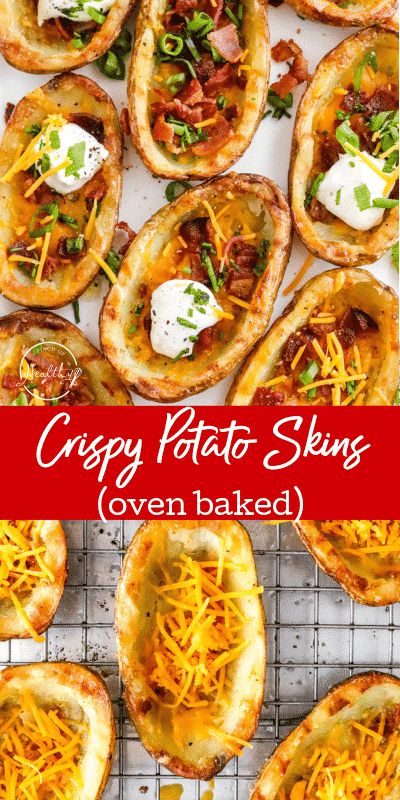 Easy Potato Skins, Oven Baked Potato, Potato Skins Recipe, Crispy Potato Skins, Baked Potato Skins, Potatoe Skins Recipe, How To Make Potatoes, Potato Skin, Potato Recipes Side Dishes