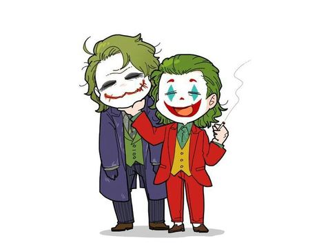 Joker Chibi, 3 Jokers, Joker Canvas, Joker Drawings, Joker Comic, Batman Drawing, Joker Heath, Joker Poster, Fairy Tail Love