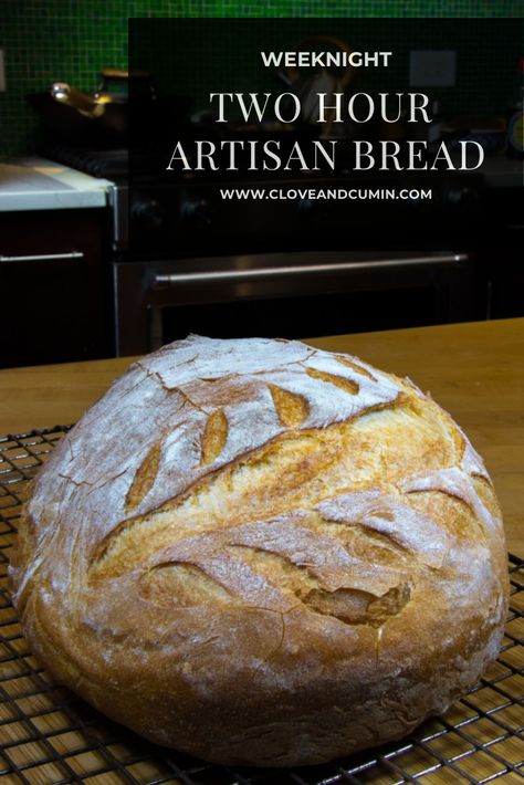 Artisan Yeast Bread Recipes, Crusty Artisan Bread Recipe, Crust Bread Recipe, Same Day Crusty Bread, Best Rustic Bread Recipe, Quick Baked Bread, Quick Crunchy Bread Recipe, 1 Day Bread Recipe, Artisan Bread Quick Rise