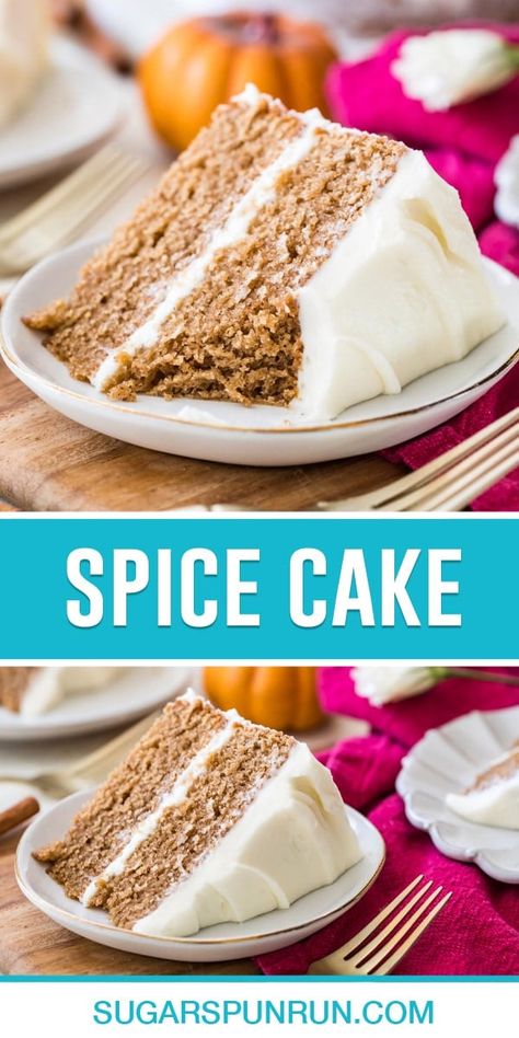 Spice Cake Mix Recipes, Homemade Spice Cake, Spice Cake Recipe, Sugar Spun Run, Spice Cake Recipes, Spice Cake Mix, Cake Recipes From Scratch, Fall Spices, With Cream Cheese Frosting