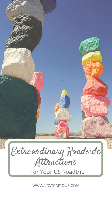 extraordinary roadside attractions for your US Roadtrip Across America Road Trip, Best Cross Country Road Trip Route, Cross Country Rv Road Trip, Road Side Attractions, Road Trip Across The United States, State Sign Pictures Road Trips, Road Trip Usa Bucket Lists, Cross Country Road Trip Routes, Us Road Trip Ideas