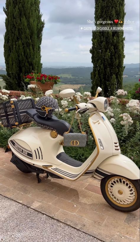 Italy Summer Fashion, Luxury Birthday Gifts, Summer Car, Bike Aesthetic, Vespa Girl, Expensive Bag, Retro Gadgets, Chic Halloween, Vespa Lambretta