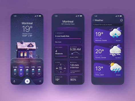 Weather UI apple app inspired. by MQ Designs on Dribbble Weather Ui, Weather Calendar, Weather Projects, Weather App, Apple App, Weather Forecast, Mobile Ui, App Ui, Ux Design