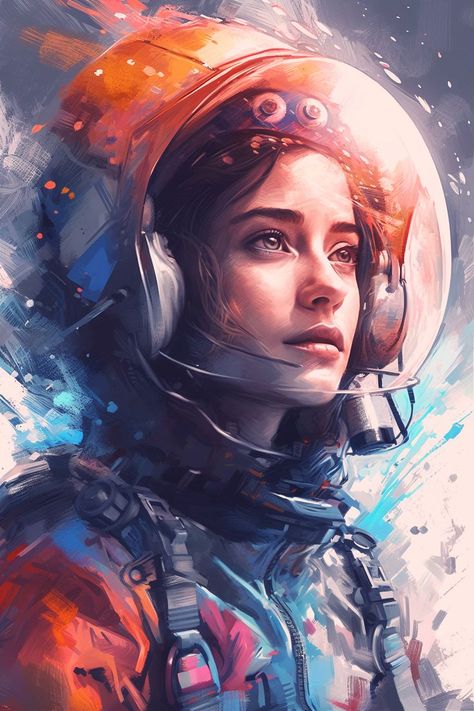 Astronaut Girl Space wallpaper Astronaut Illustration, Space Wallpaper, Colorful Oil Painting, Military Artwork, Graphic Arts Illustration, Art Female, About Space, Space Tattoo, Alien Vs Predator