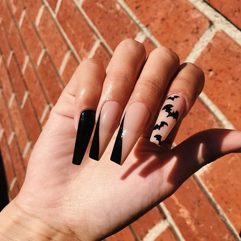 Coffin Nails Halloween, Halloween Coffin Nails, Nail Inspo Coffin, Holloween Nails, Halloween Creative, Halloween Acrylic Nails, Halloween Coffin, Cute Halloween Nails, Edgy Nails