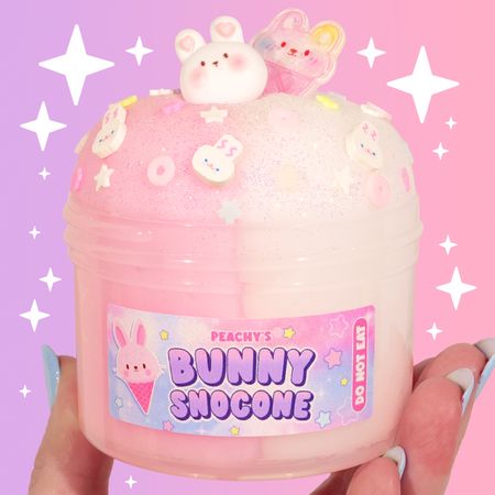 Peachybbies Slime, Sno Cones, Slime Shops, Bunny Face, Slime Asmr, Mixed Berries, Do Not Eat, Baby Store, Logo Sticker