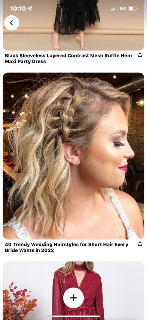 Shoulder Length Wavy Hair Updo, Bridesmaid Hair For Mid Length Hair, Medium Length Hairstyle For Wedding Guest, Guest Wedding Hairstyles Medium, Semi Formal Wedding Guest Hairstyles, Mid Length Party Hairstyles, Medium Length Formal Hairstyles With Bangs, Cocktail Dinner Hairstyles, Wedding Guest Hairstyles For Fine Hair