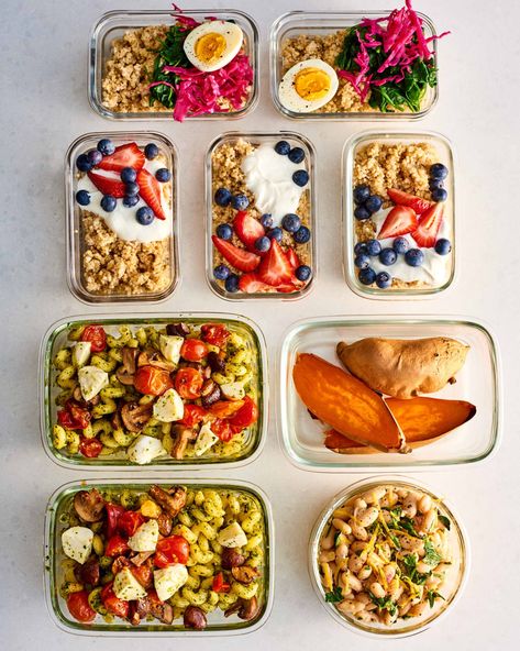 Meal Prep Plan: How I Prep a Week of Meals for One in Just Over an Hour | Kitchn A Week Of Meals, Easy Dinners For One, Week Of Meals, Meal Prep Plan, Easy Meals For One, Sauteed Greens, Beans On Toast, Meal Prep Plans, Easy Meal Plans