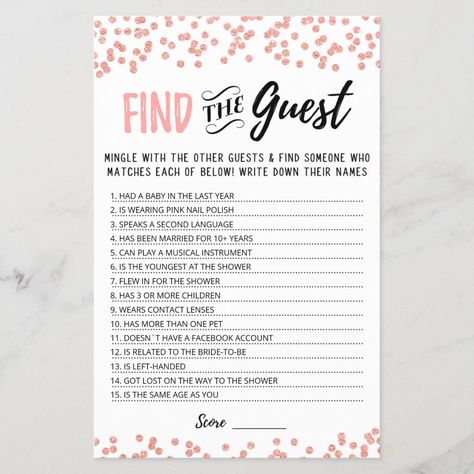 Are you looking for bridal shower games unique? Try this funny bridal shower game, and make your bridal shower unique! bridal shower games unique//bridal shower ideas//bridal shower game #funny #diy #funny interactive #fun Bridal Shower Questions, Find The Guest, Wedding Game, Wedding Shower Games, Bachelorette Party Games, Bridal Shower Game, Pink Nail Polish, Wedding Games, The Guest