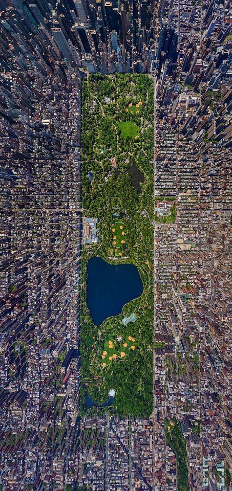 Awesome picture of Central Park, New York Voyage New York, Fotografi Kota, Aerial Images, City That Never Sleeps, Famous Landmarks, Aerial Photo, Famous Places, Concrete Jungle, Birds Eye View