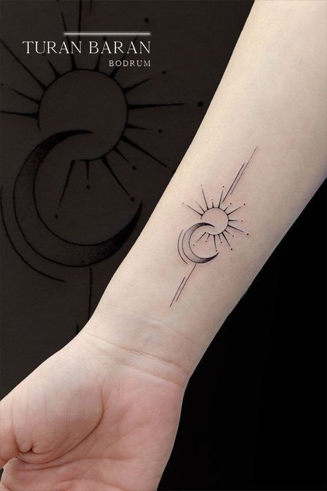 Moon Tattoo Line Art, Moon Tattoo Line, Girl Stomach Tattoos, Dainty Tattoos Small, Chest Neck Tattoo, Symmetrical Tattoos, Sun Moon Tattoo, Tattoo Line Art, Symmetrical Tattoo