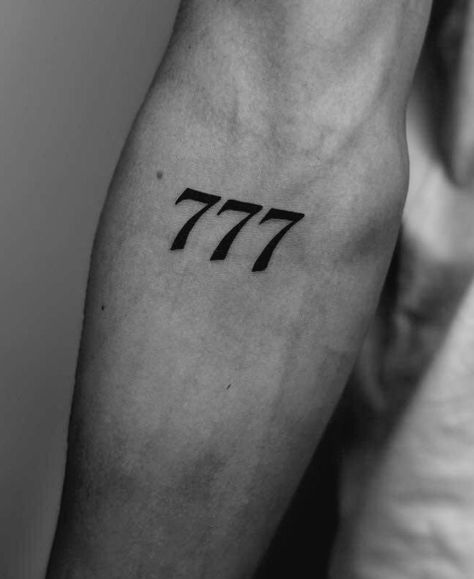 Simple Tattoo Sleeve Men, 777 Tattoo Men, Brother Tattoo For Men, Cr7 Tattoo, 777 Tattoo Design, 717 Tattoo, 777 Tattoos, 777 Tattoo Ideas, 80s Tattoo