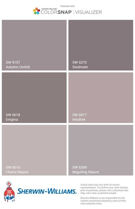 Sherwin Williams Chase Mauve, Grey And Mauve Bathroom, Sherwin Williams Beguiling Mauve, Mauve Gray Paint, Beguiling Mauve Sherwin Williams, Mauve Sherwin Williams Paint, Grey Mauve Paint, Sherwin Williams Mauve Paint Colors, Obi Lilac Sherwin Williams