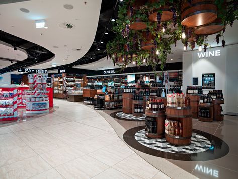 Case Study - Innovative design for Fiumicino Airport Duty free Area - ITAB Duty Free Store, Airport Shopping, Duty Free Shop, Olive Oil Pasta, Retail Technology, Good In The World, Travel Retail, Retail Lighting, Airport Design