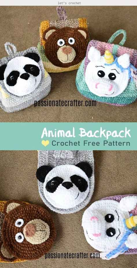 Animal Backpack Crochet Free Pattern Backpack Crochet, Crocheted Cow Pattern, Crochet Backpack Pattern, Animal Backpacks, Animal Crochet, Crochet Backpack, Pattern Backpack, Bag Pattern Free, Crochet Cow