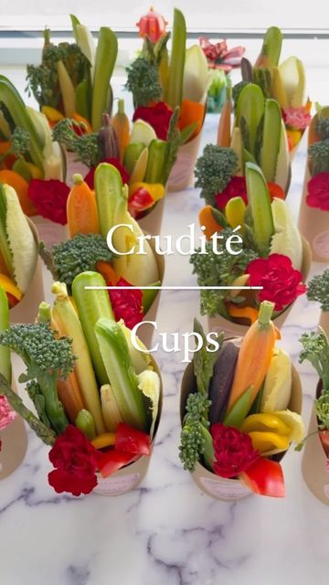 Ariel LeVasseur | Olive & Meadow LLC on Instagram: "Crudité Cups will now be added to our menu! Each cup comes with an assortment of seasonal vegetables and hummus ✨ #crudites #crudes #crudités #charcuterie #charcuteriephiladelphia #oliveandmeadow #westchester" Simple Crudite Platter Ideas, Crudite Cups Ideas, Assorted Cookie Tray, Wedding Crudite Display, Vegan Charcuterie Cups, Hummus Crudites, Crudite Cups, Veggie Dip Cups, Vegetable Cups