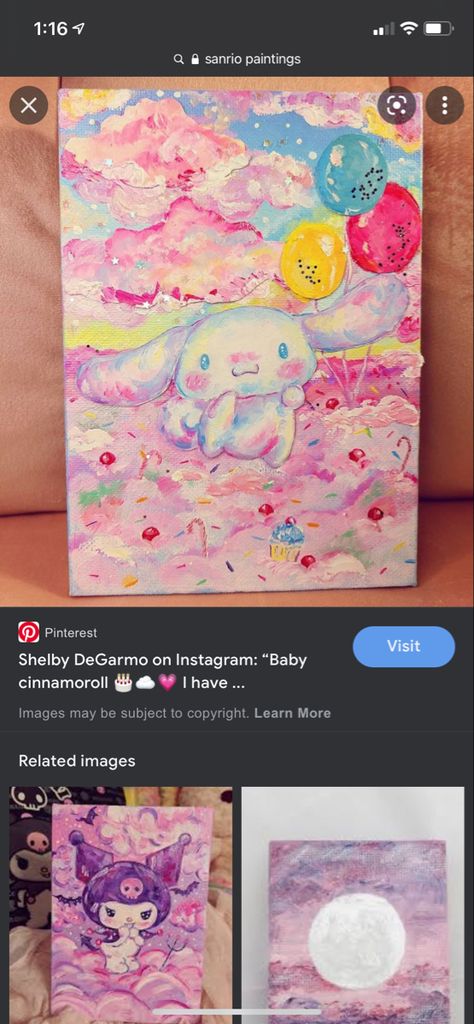 Cinnamoroll Painting, Sanrio Painting Canvas, Kawaii Painting, Sanrio Painting, Cinnamoroll Image, Illustration Art Kids, Cute Paintings, Industrial Design Sketch, Sunset Art