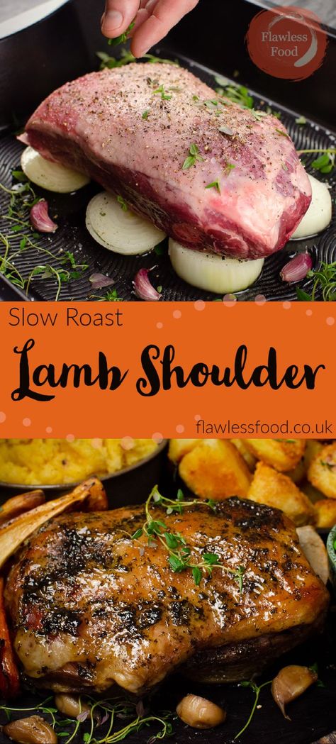 Whole Lamb Shoulder Recipes, Lamb Roast Recipes Ovens, Lamb Receipts, Lamb Roast Recipes, Slow Roast Lamb Shoulder, Roast Lamb Shoulder, Roasted Lamb Shoulder, Lamb Roast Dinner, Lamb Gravy