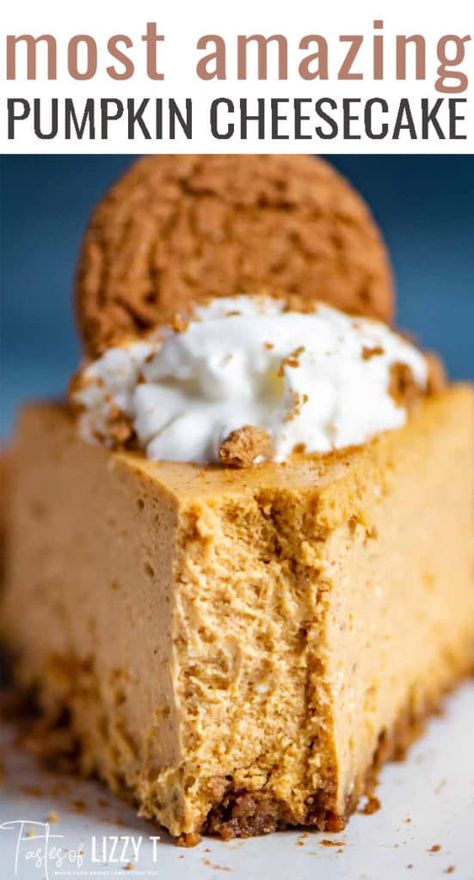 Cheesecake With Sour Cream, Best Pumpkin Cheesecake Recipe, Best Pumpkin Cheesecake, Sour Cream Cheesecake, Cheesecake Oreo, No Bake Pumpkin Cheesecake, Gingersnap Crust, Pumpkin Cheesecake Recipes, Cookies Bars