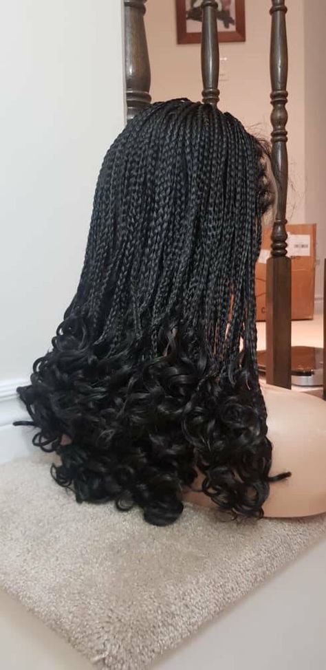 Braids For Black Women Curls At The End, Box Braid With Loose Curls, Braids For Black Women With Curls At The End, Braids With Curled Ends For Black Women, Procetive Hairstyles Black, Cute Braids With Curls At The End, Loose End Box Braids, Black Hairstyles Braids With Curls, Goodest Box Braids With Curls