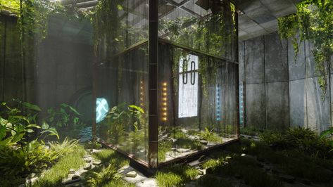 ArtStation - Portal 2, Chamber 00 (Fan Art), Edward Harmon Portal 2 Concept Art, Portal Wallpaper Pc, Portal 2 Aesthetic, Eco Brutalism, Portal Wallpaper, Background Scenery, Portal Game, Portal 2, Japanese Horror