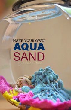 Amazingly fun ways to play with sand including recipes for aqua sand, magic sand, sand slime, sand paint, homemade colored sand, and how to make a sand volcano Underwater Crafts, Sand Recipe, Sands Recipe, Magic Sand, Twins Birthday, Sand Crafts, Science Experiments Kids, Camping Crafts, Fun Crafts For Kids